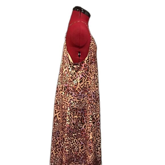 Nicole Miller Maxi Dress Women’s Size Large Violet Tulip Animal Print Satin NWT - Picture 4 of 12